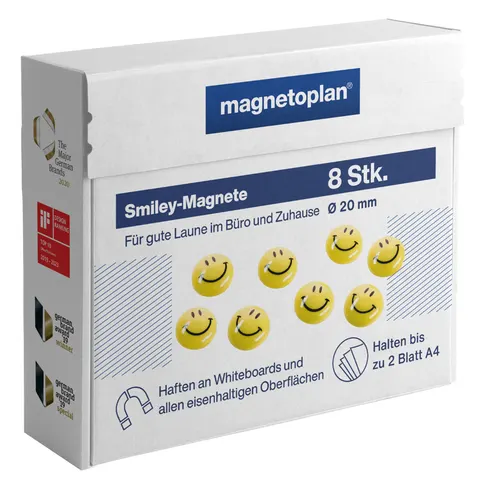 magnetoplan Haftmagnet , Smiley, , Durchmesser: 20 mm – Bild 1