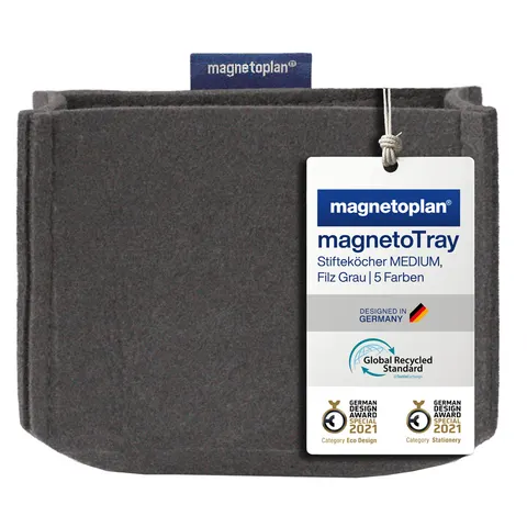 magnetoplan Stifteköcher magnetoTray, medium, grau – Bild 1