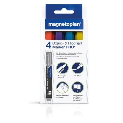 magnetoplan Board- und Flipchartmarker PRO+, sortiert – Bild 1