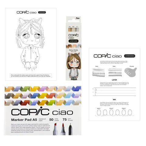 COPIC Marker ciao , LAYER & MIX Manga Starter Set, , Mellow – Bild 1