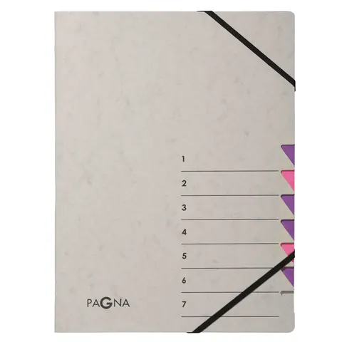 Sorteermap Pagna Easy A4 7 tabs grijs – 4430710 – afbeelding 1
