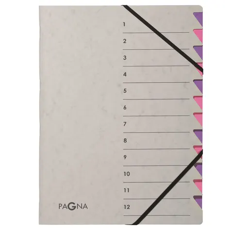 Sorteermap Pagna Easy A4 12 tabs grijs – 4431210 – afbeelding 1