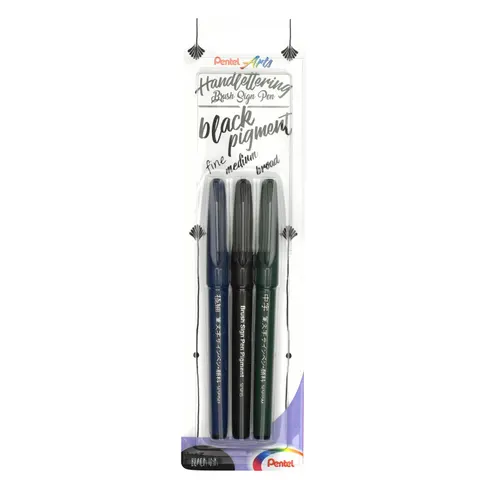 Pentel Brush-Pen Schwarz 2.0 - 3.0 mm – Bild 1