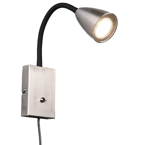 Trio Lighting Wanda wall light with plug, matt nickel – image 1