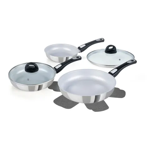 Genius Cerafit Steel Pfannen-Set silber – Bild 1