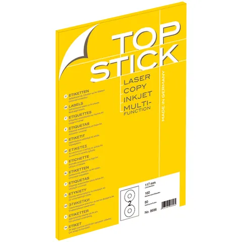 TOP STICK CD-etiketten wit, diameter 117 mm – afbeelding 1
