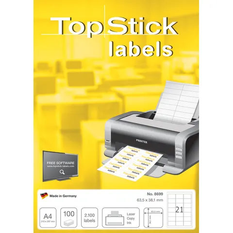 Top Stick 8705 printeretiket Wit Zelfklevend printerlabel – afbeelding 1