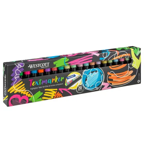 WESTCOTT Textmarker, 20 verschiedenen Farben – Bild 1