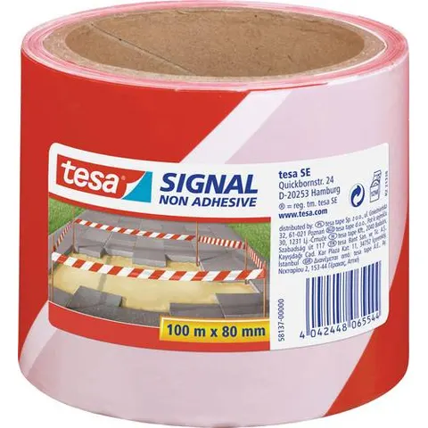 Tesa Absperrband 100m:80mm, rot/weiss – Bild 1