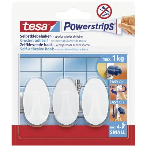 Tesa Powerstrips Haken Small Oval weiß – Bild 1
