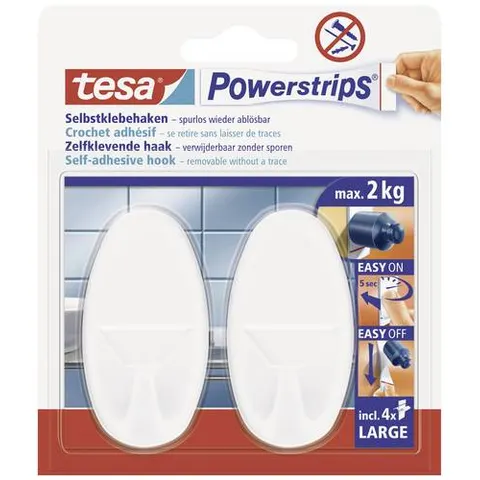 TESA 58013-49 - tesa® Powerstrips® oval hooks, white – image 1