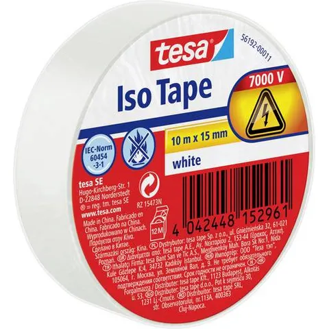 Tesa Isolierband weiß 10 m x 15 mm – Bild 1