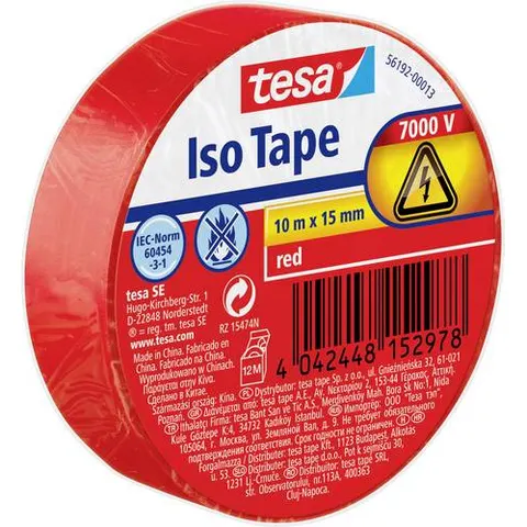 Tesa Isolierband rot 10mx15mm – Bild 1