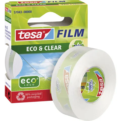 tesafilm Clear Recycled Rolle 10mx15mm Hängefaltbox – Bild 1