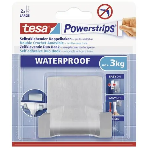TESA 59710 - tesa Powerstrips® Waterproof duo hook, metal – image 1