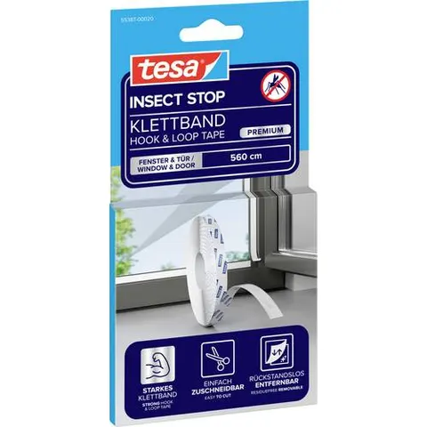 TESA 55387 - Velcro tape replacement roll, 5.6 m, white – image 1