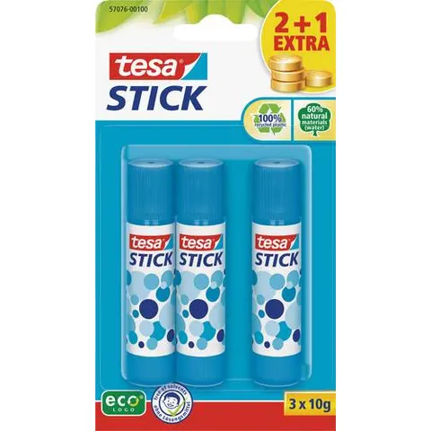 TESA 57076BL - 2+1 tesa® Stick 10g, blue – image 1