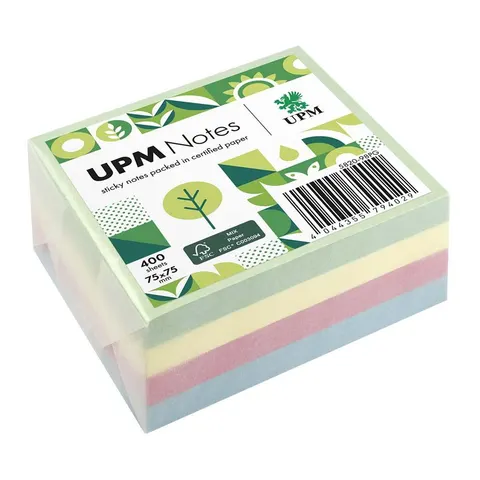 UPM Notes Haftnotizen Pastellmix, farbsortiert, 400 Blatt – Bild 1