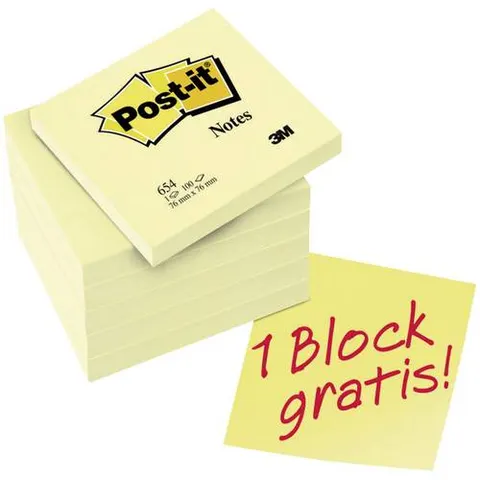 Post-it® Notes 654 Haftnotizen 7,6 x 7,6 cm – Bild 1