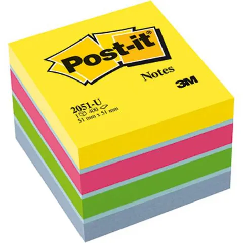 Post-it® Haftnotizen Mini-Würfel, farbsortiert, 400 Blatt – Bild 1
