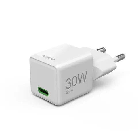 Hama 30W Snellader - USB-C PD/QC - Super-mini - Wit – afbeelding 1