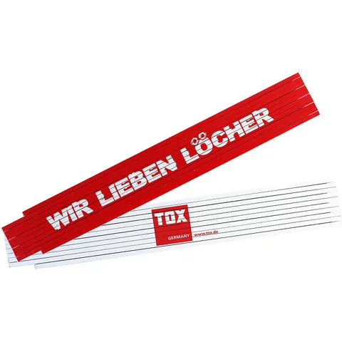 TOX Meterstab "WIR LIEBEN LÖCHER" Holz – Bild 1