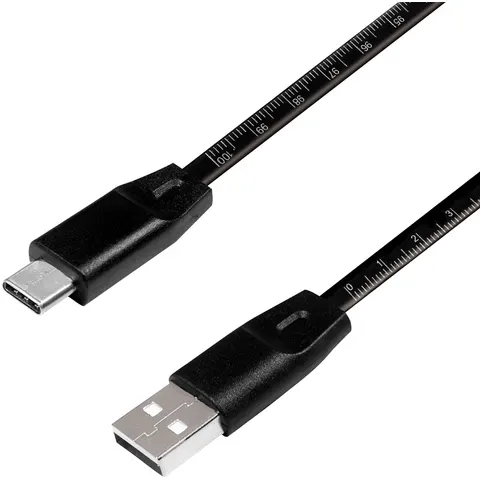 LOGILINK CU0157 - Sync and charging cable, USB-A -> C, 1.0 m, ruler, black – image 1