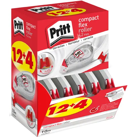 Pritt Correctieroller Compact 4.2mm x 10m , Value-Pack 12+4 gratis – afbeelding 1