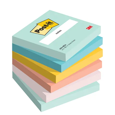 Memoblok 3M Post-it 654 76x76mm Beachside Colour 6 stuks – afbeelding 1