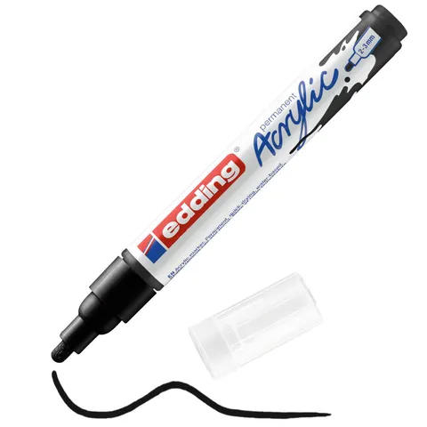 Acrylmarker edding e-5100 medium zwart – afbeelding 1