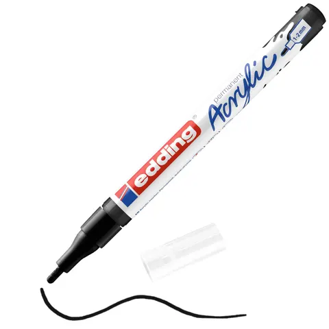 Acrylmarker edding e-5300 fijn zwart – afbeelding 1