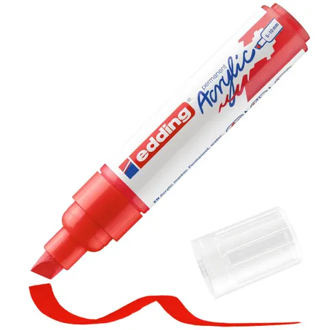 Acrylmarker edding e-5000 breed verkeersrood – afbeelding 1