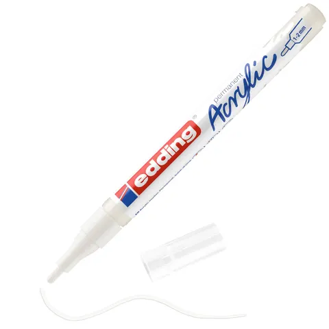 Acrylmarker edding e-5300 fijn verkeerswit – afbeelding 1