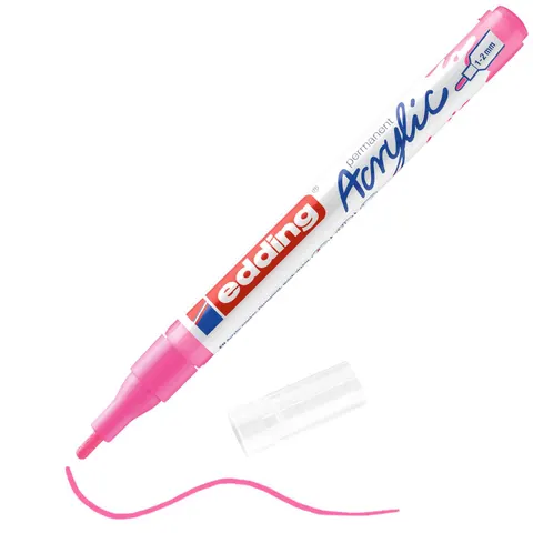 Acrylmarker edding e-5300 fijn elegant neon roze – afbeelding 1