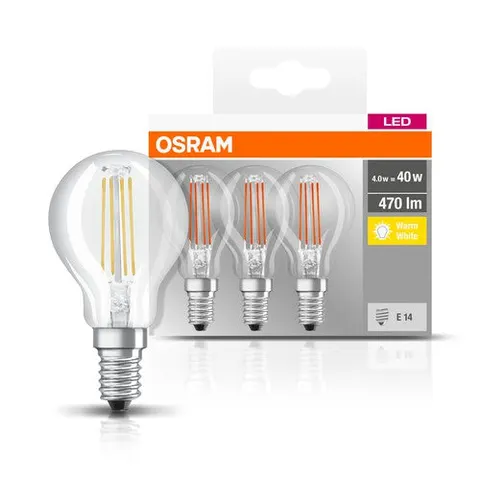 Osram Led Base Classic Led Lampe (Ex 40w) 4w / 2700k 3er Pack E14 – Bild 1