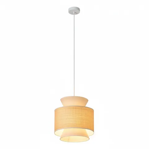 OSRAM Hängeleuchte Decor Wrap Cone, beige, Bast, Leinen, E27 – beige, hellbraun – Bild 1