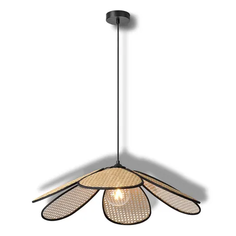 OSRAM Hängeleuchte Decor Rattan Daisy, Ø 69 cm, beige, E27 – beige, schwarz – Bild 1