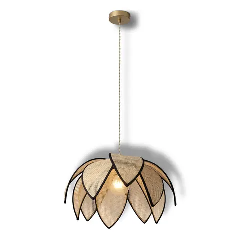 OSRAM Hängelampe Decor Rattan Lotus, Ø 48 cm, beige, E27 – beige, schwarz – Bild 1