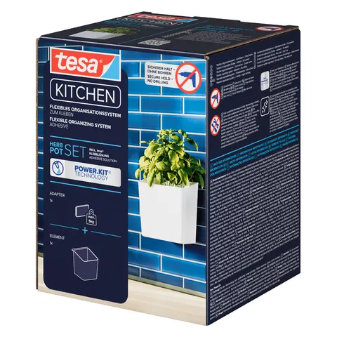 tesa KITCHEN Kräutertopf, weiss – Bild 1