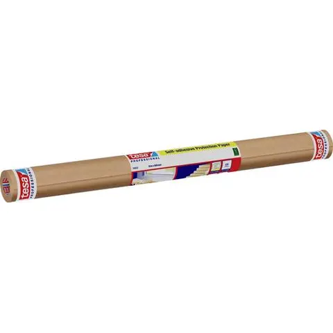 tesa Abdeckpapier, selbstklebend, 600 mm x 10 m, braun – Bild 1