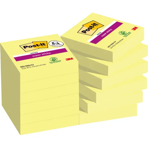 Post-it Haftnotizen super sticky notes, 47,6 x 47,6 mm, 8+4 – Bild 1