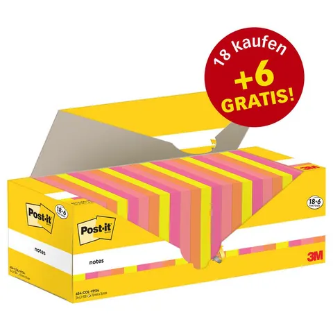Post-it® Haftnotizen, farbsortiert, 100 Blatt pro Block – Bild 1