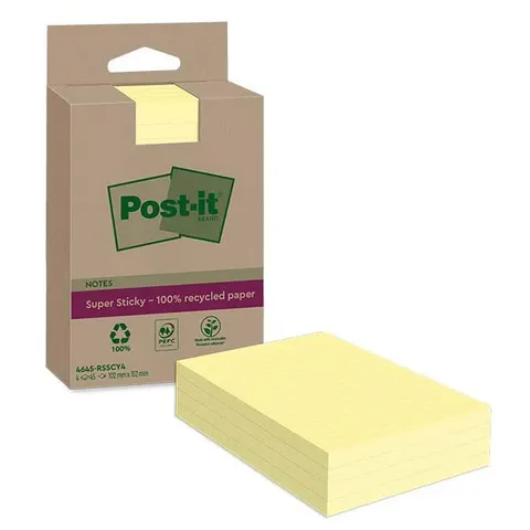 Post-it Haftnotizen super sticky Recycling notes, liniert – 4645RSSCY4 – Bild 1