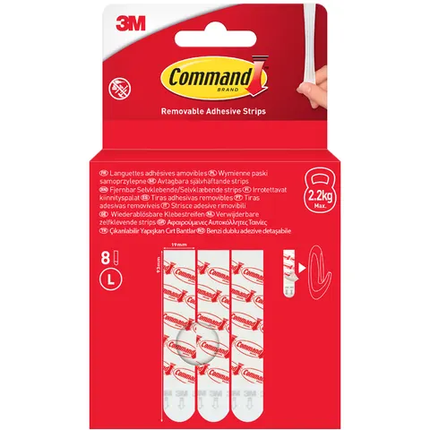 Command navulverpakking strips, wit, 8 stuks – afbeelding 1