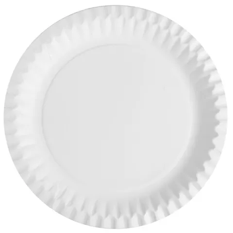 100 Borden, karton rond Ø 23 cm wit – afbeelding 1