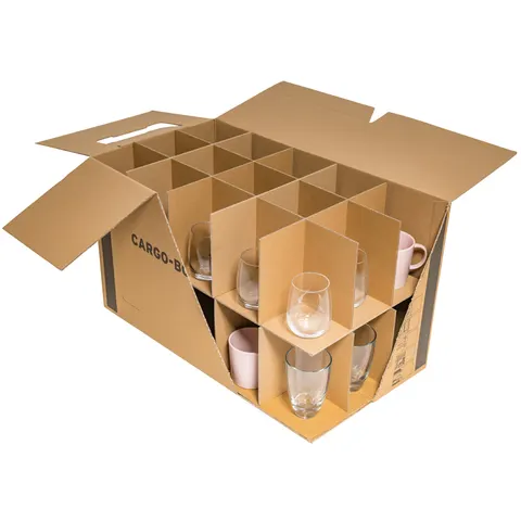 SMARTBOXPRO Gläserkarton, aus Wellpappe, braun – Bild 1