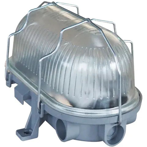 BLULAXA 49792 - Basic cellar light vari metal cage oval, grey, E27, IP44 – image 1