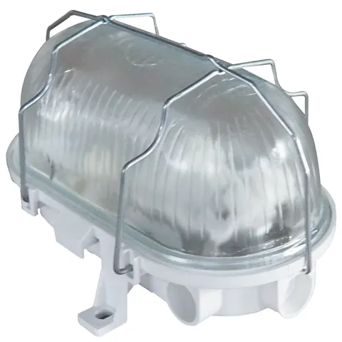 BLULAXA 49901 - Basic cellar light vari metal cage oval, white, E27, IP44 – image 1