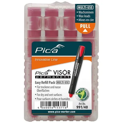 Pica 991/40 Visor Permanent Navulling Rood – afbeelding 1
