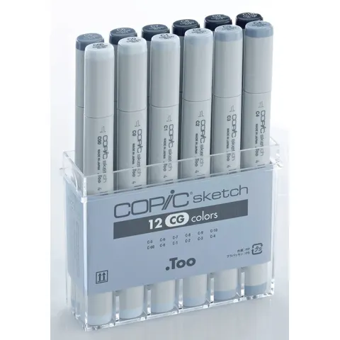 COPIC Marker sketch, 12er Set , Grautöne CG – Bild 1